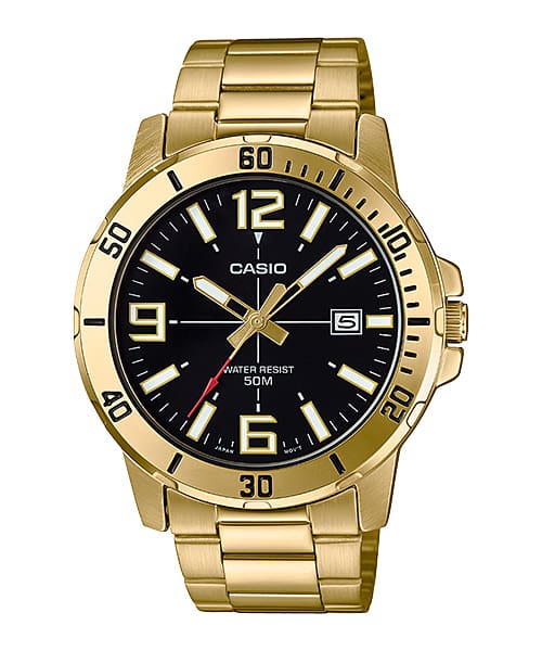 Casio Mens Analog Gold Tone Divers Look Timepiece - MTPVD01G-1B CASIO 