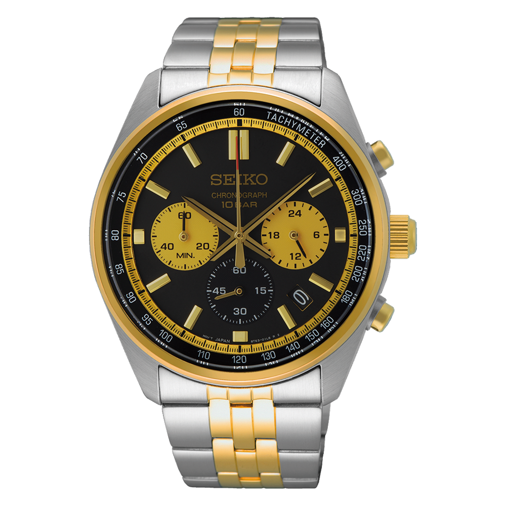 Seiko Men s Chronograph Two Tone Quartz Analog Multicolour Dial SSB430P1 Stonex Jewellers