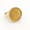 Full 1889 Queen Victoria Sovereign Ring in 9ct & 22ct Yellow Gold