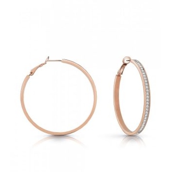 Guess 50mm Rose Gold Finish Hoop Earrings with Front CZ setting GUESS JEWELLERY 