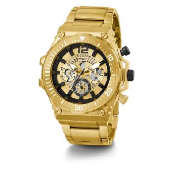 Guess Gents Exposure Gold Tone Case Gold Tone Stainless Steel Watch - GW0324G2 GUESS 
