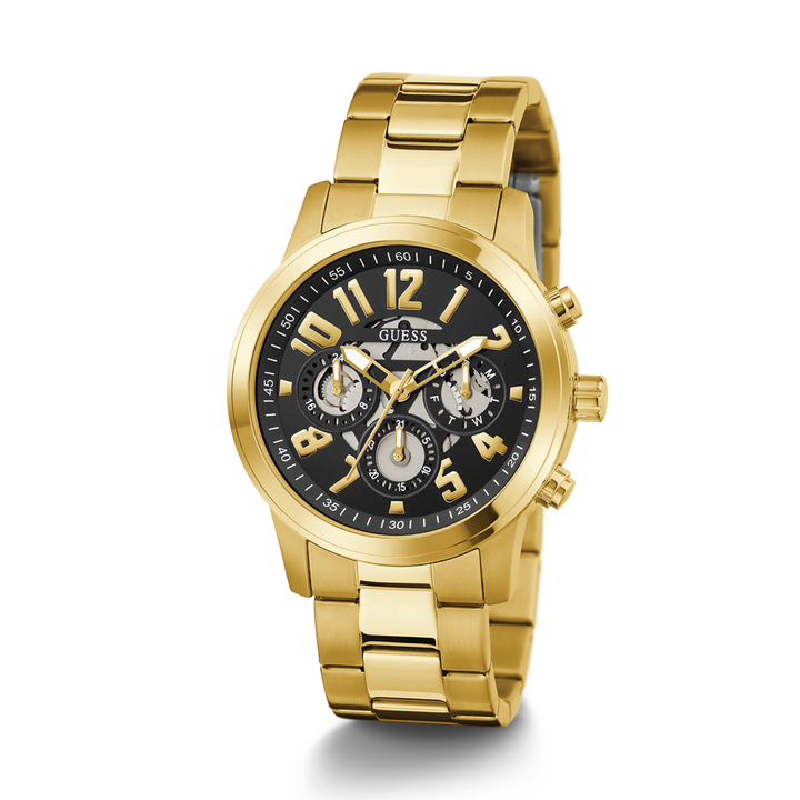 Guess Parker Gents Black Dial Gold Tone Gents Watch - GW0627G2 GUESS Guess Parker Gents Black Dial Gold Tone Gents Watch - GW0627G2 GUESS