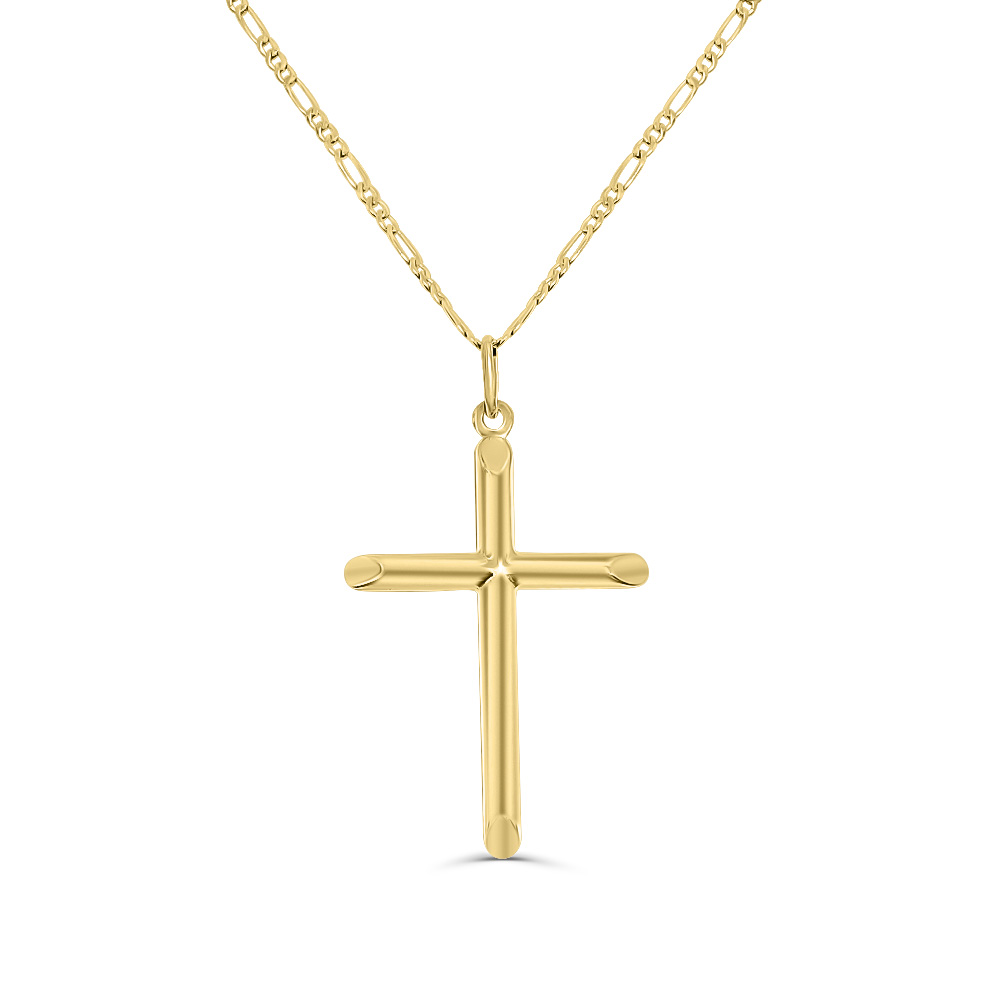 9ct Yellow Gold Polished Large Cross Pendant with Chiseled Edge 30mm Wide Gold Pendants 9ct Yellow Gold Polished Large Cross Pendant with Chiseled Edge 30mm Wide Gold Pendants