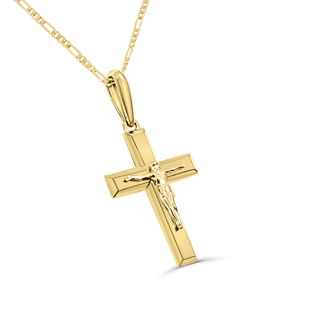 9ct Yellow Gold Polished Classic Crucific / Cross Pendant 17mm Wide Gold Pendants 