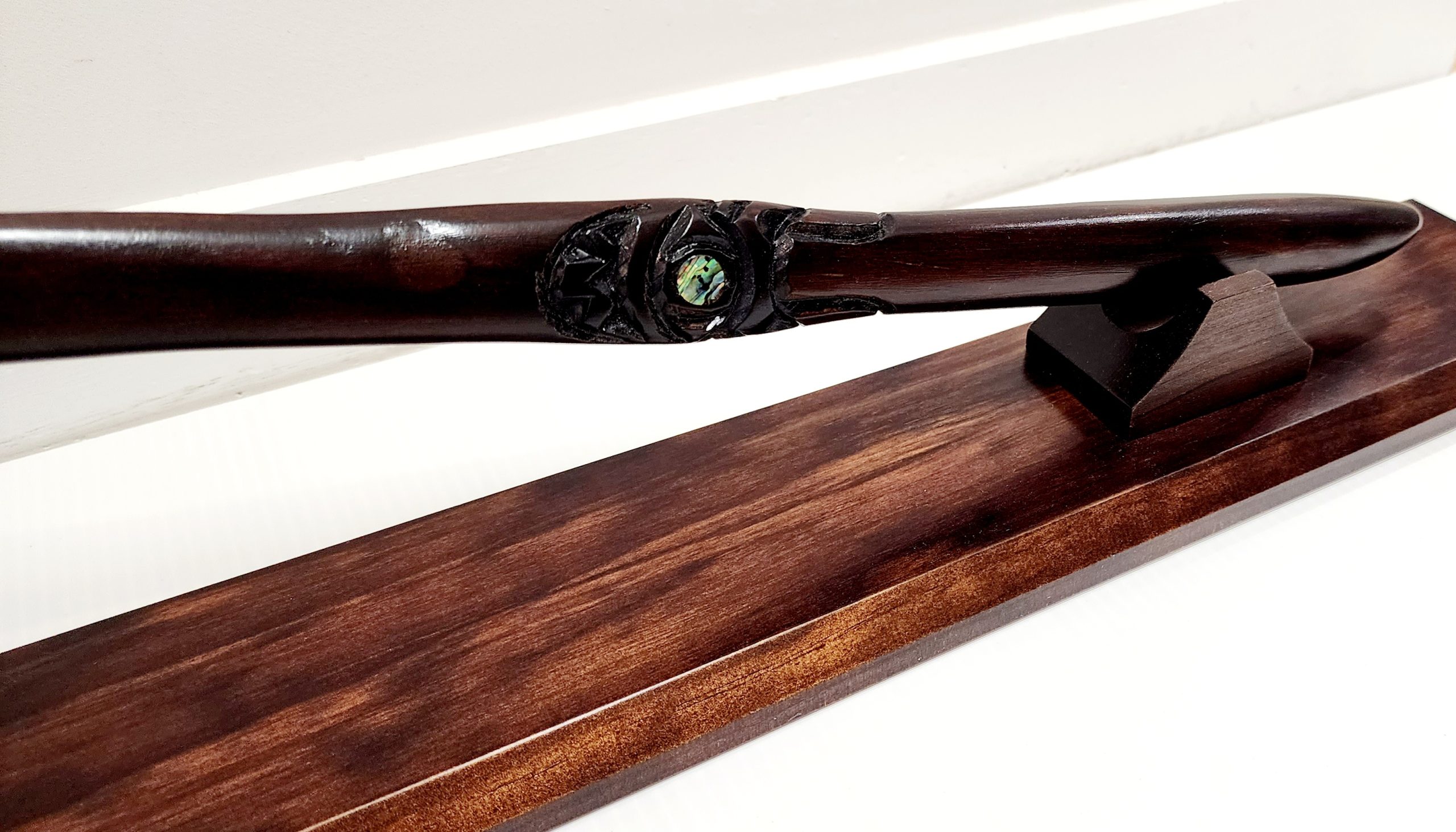 Large Wooden Carved Maori Axe - Tewha Tewha with New Zealand Greenstone Blade NIXON, WATCH Large Wooden Carved Maori Axe - Tewha Tewha with New Zealand Greenstone Blade NIXON, WATCH