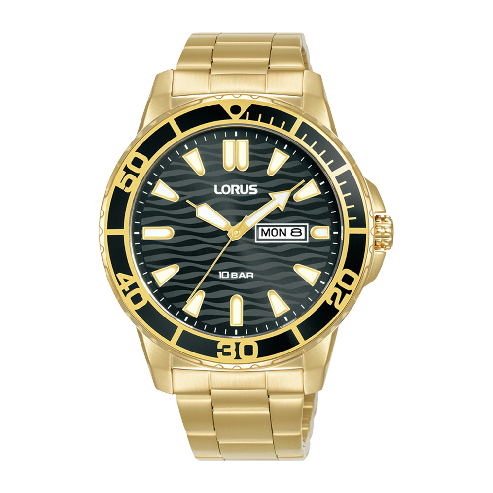 Lorus Gents 100m Gents Gold Tone Watch - RH362AX9 LORUS 