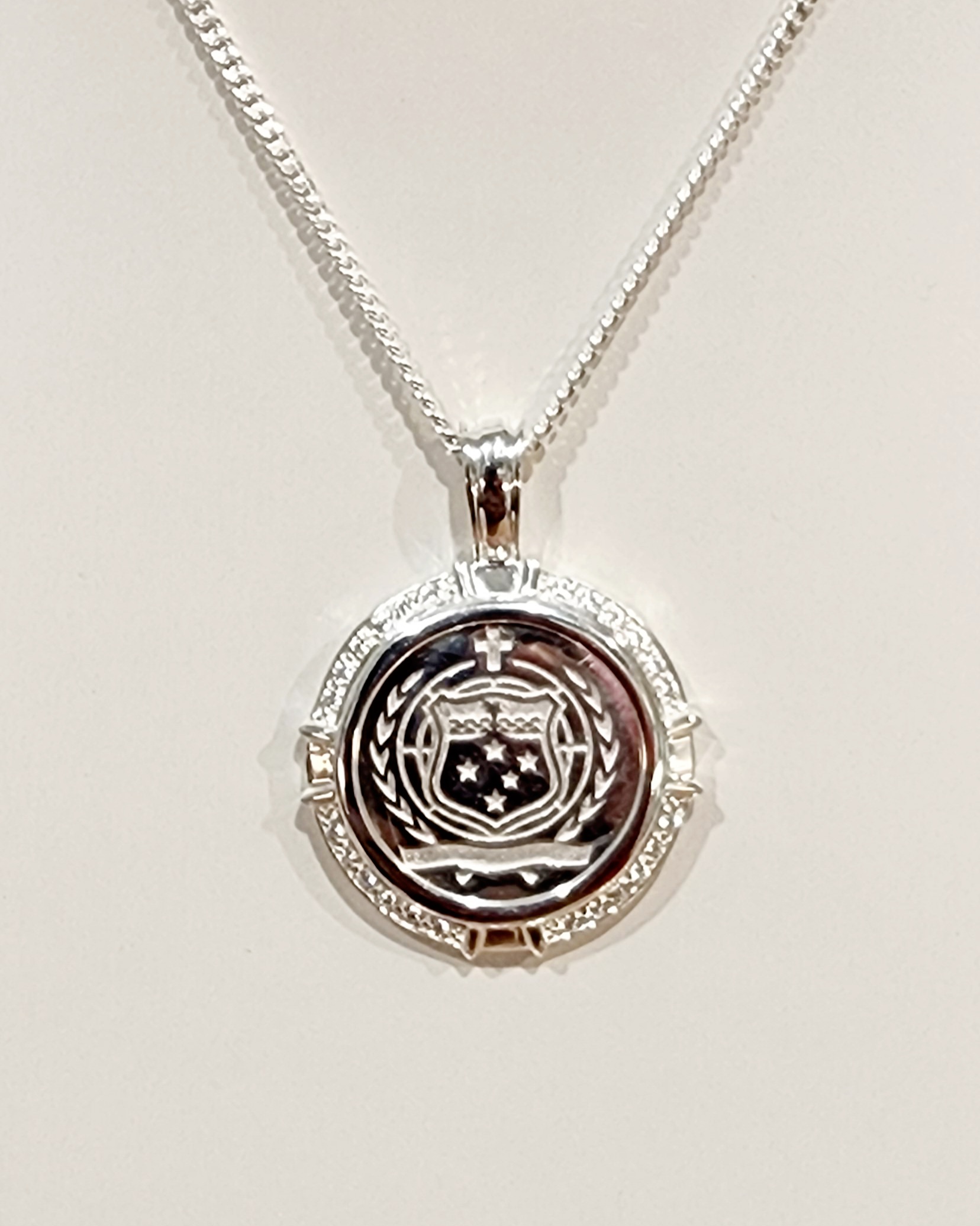 Sterling Silver Samoan Sila Pendant with Cubic Zirconia Setting with 60cm CD40 Chain Sterling Silver Pendants Sterling Silver Samoan Sila Pendant with Cubic Zirconia Setting with 60cm CD40 Chain Sterling Silver Pendants