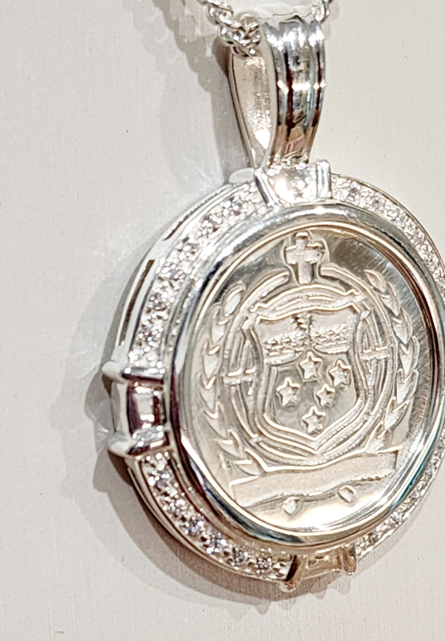 Sterling Silver Samoan Sila Pendant with Cubic Zirconia Setting with 60cm CD40 Chain Sterling Silver Pendants Sterling Silver Samoan Sila Pendant with Cubic Zirconia Setting with 60cm CD40 Chain Sterling Silver Pendants