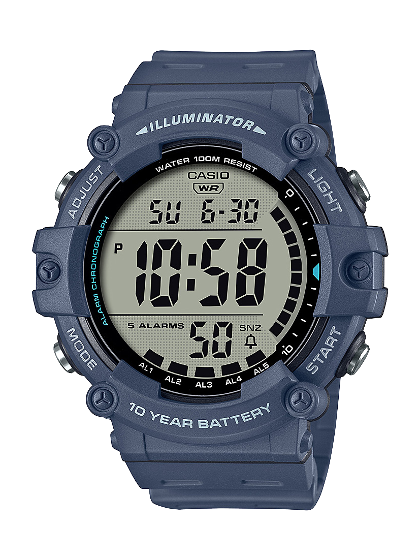 Casio Digital 100M WR Navy Blue Resin Band - AE1500WH-2A  