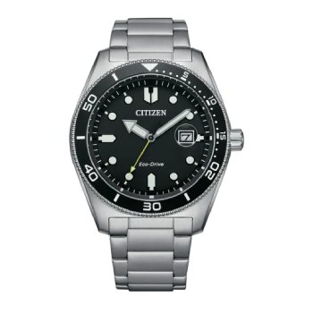 Citizen Eco-Drive Gents Stainless Steel with Black Dial Watch - AW1760-81E Citizen Eco-Drive 