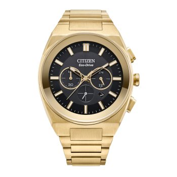 Citizen Eco-Drive Gold Tone Black Dial Gents Watch - CA4582-54E Citizen Eco-Drive 