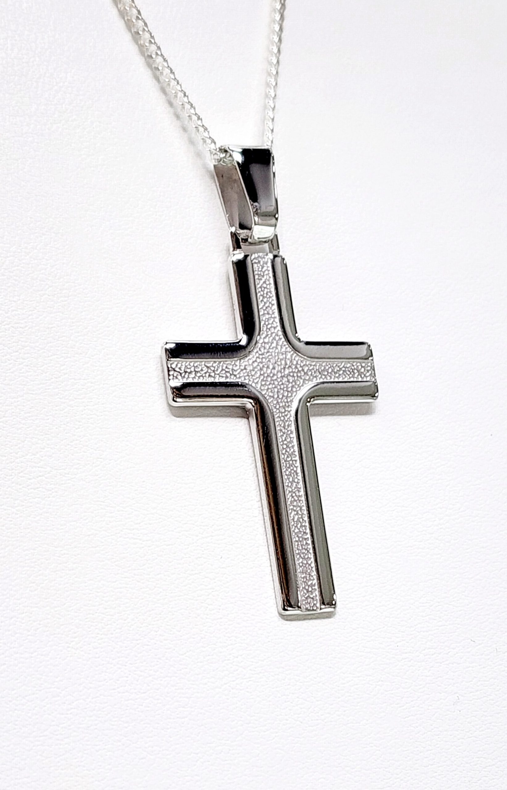 Sterling Silver Large Cross Pendant with CD50 Silver Chain Sterling Silver Pendants 