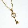9ct Yellow Gold Diamond Set 21st Key Pendant with Open Heart