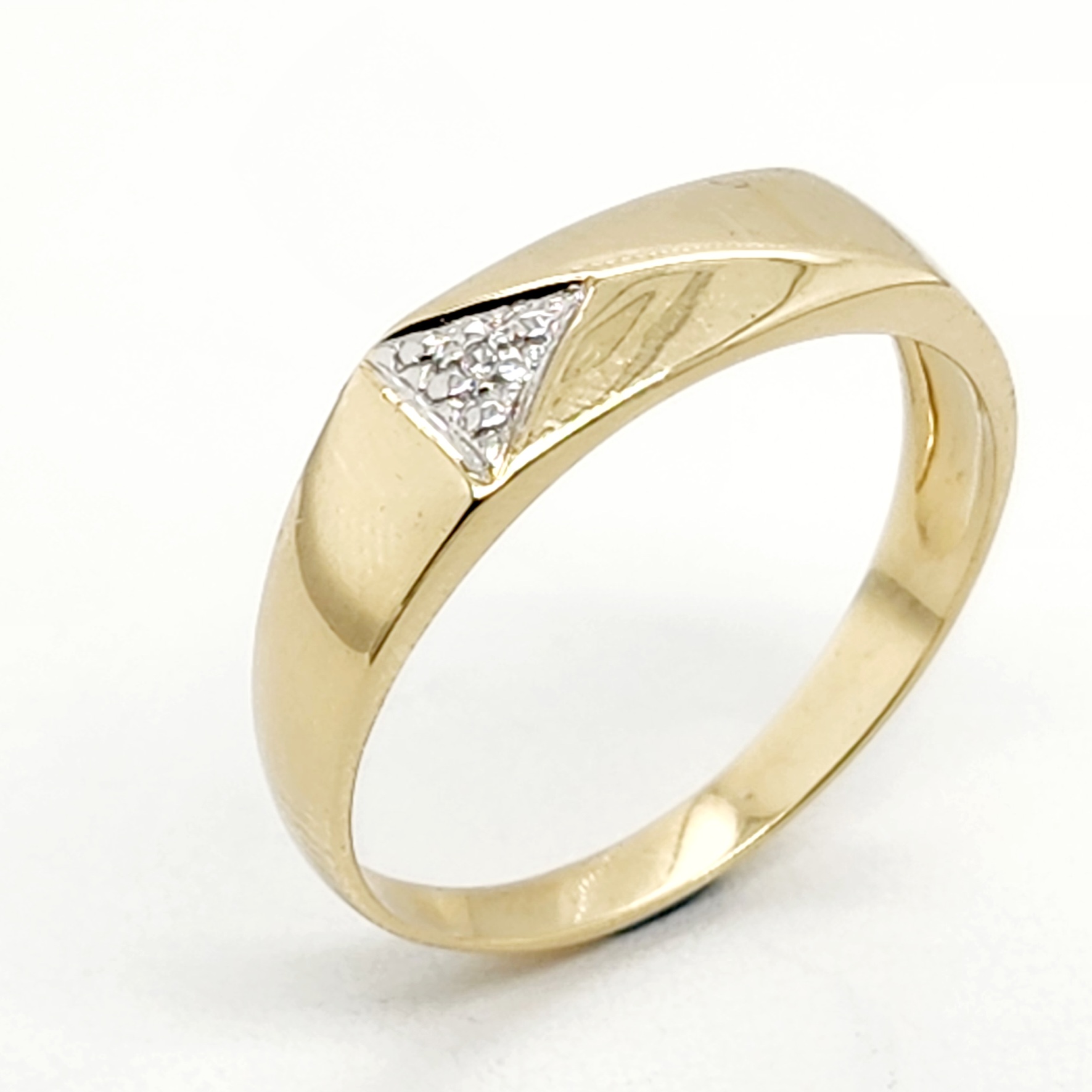 9ct Yellow Gold Gents Diamond Set Wedding / Dress Ring Gold Rings, Men's Gold Rings 