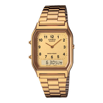 Casio Dress Duo Gold Tone WR Watch - AQ230GA-9B G-SHOCK 