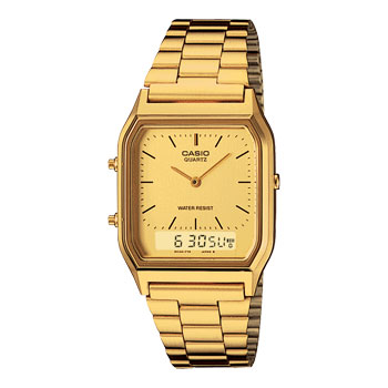 Casio Dress Duo Gold Tone WR Watch - AQ230GA-9D G-SHOCK 