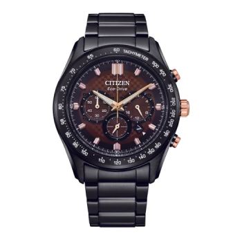 Citizen Eco-Drive Gents Chronograph 100m WR Maroon Brown Dial Watch - CA4534-81X Citizen Eco-Drive 