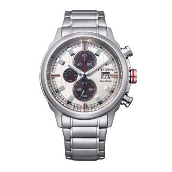 Citizen Eco-Drive Gents Chronograph 100m WR Silver Dial Stainless Steel Case & Band Watch - CA0738-83A Citizen Eco-Drive 