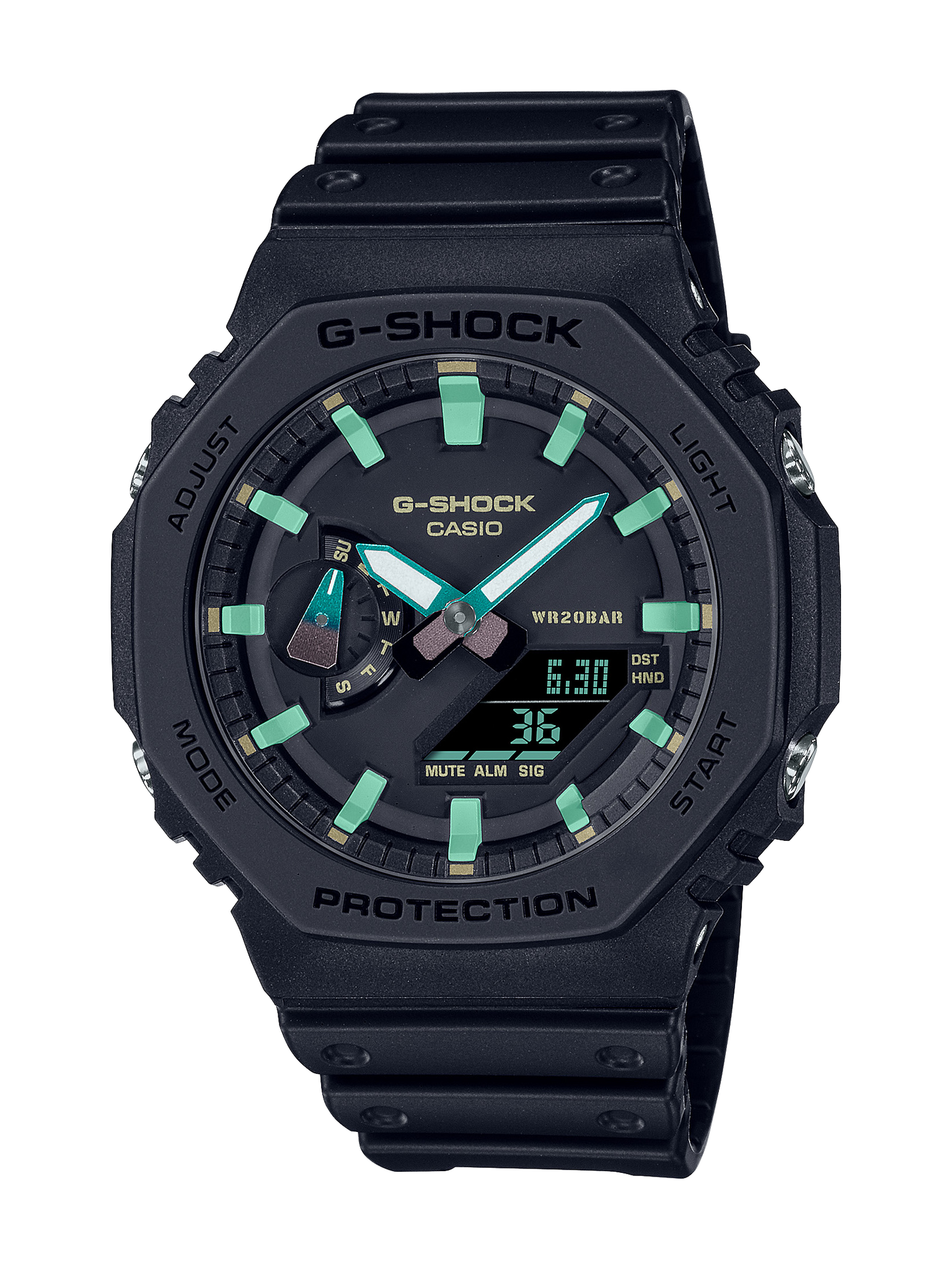 Casio G-Shock Duo Neoclassic Black and rust Colour Black Case and Resin Band - GA2100RC-1A G-SHOCK 