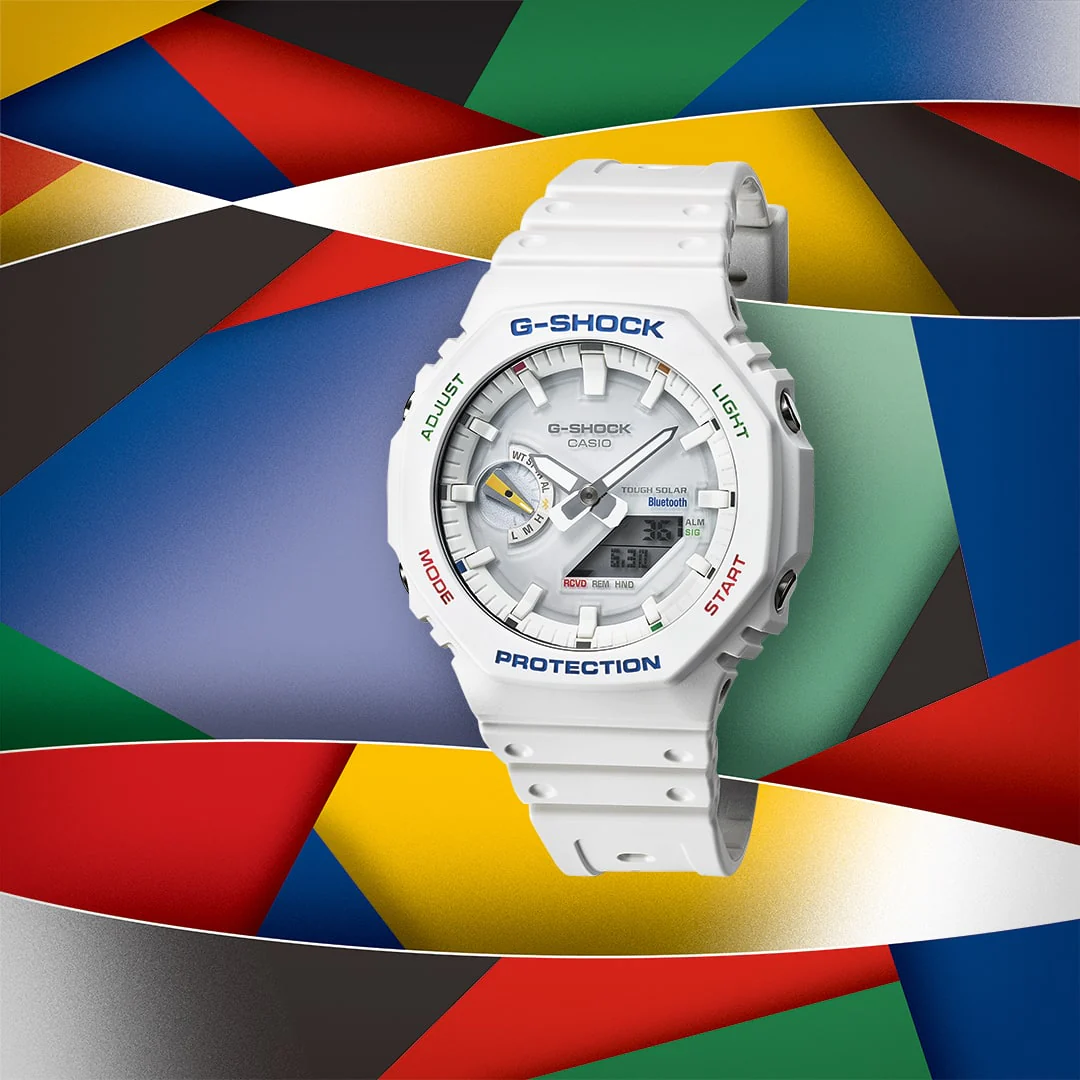 Casio G-Shock Multi Colour Solar Powered Bluetooth 200m WR White Face White Resin Band Watch - GAB2100FC-7A G-SHOCK Casio G-Shock Multi Colour Solar Powered Bluetooth 200m WR White Face White Resin Band Watch - GAB2100FC-7A G-SHOCK