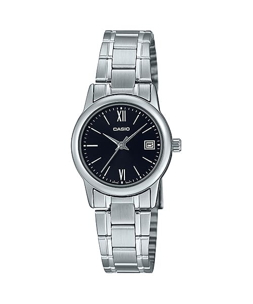 Casio Women's Analogue Standard Stainless Steel Black Dial Date Watch - LTP-V002D-1B3 CASIO 
