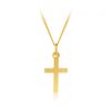 9ct Yellow Gold Polished Plain Flat Cross, 18mm Length, 12mm Width