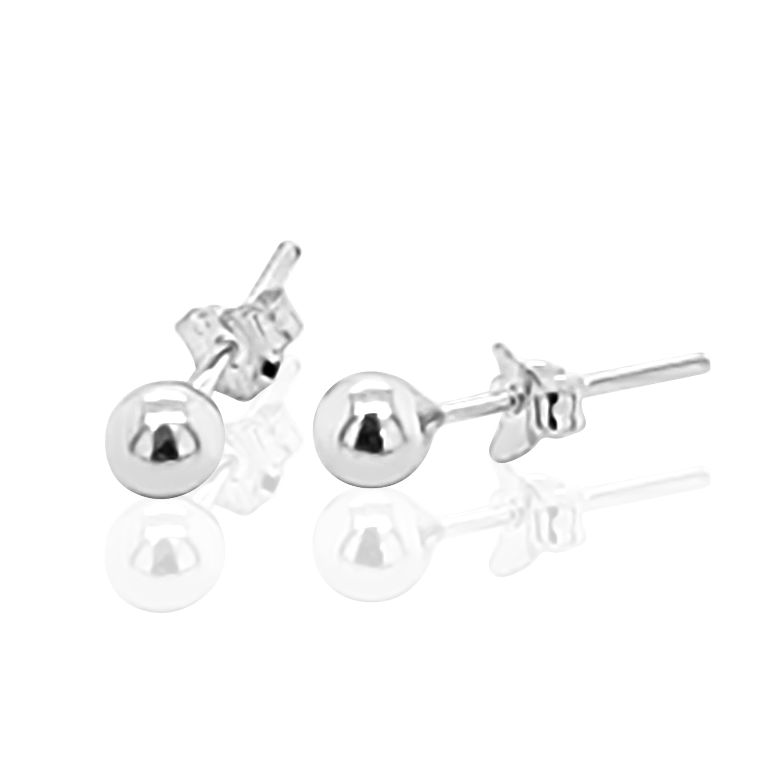 Sterling Silver 5mm Round Ball Stud Earrings STERLING SILVER EARRINGS 
