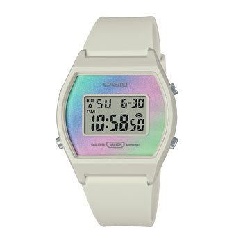Casio Ladies Digital Pastel Colour 50M Cream Resin Colour - LW-205H-8A CASIO 