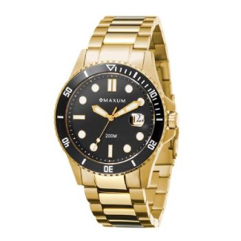 Maxum Prince Gold Case & Bracelet with Black Dial 200m WR - MW23100G03 MAXUM 
