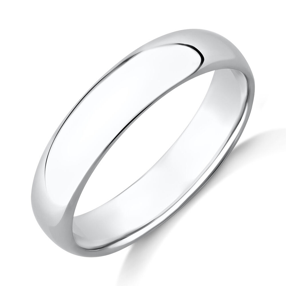 4mm Half Round Sterling Silver Plain Wedding Band Sterling Silver Rings 