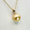 9ct Yellow Gold Cap 14mm Round Southsea Golden Pearl