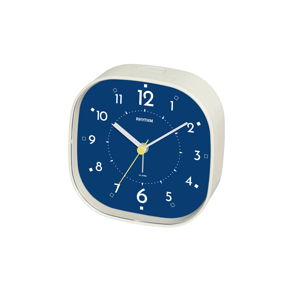 Rhythm Table Alarm Clock Blue Dial White Case - 8RE672WR03 Seiko 