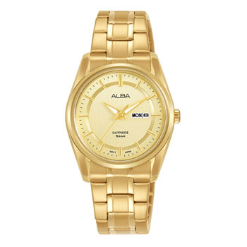 Alba Ladies Gold Tone Day & Date Calender - AN8032X1 ALBA 