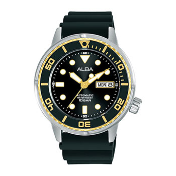 Alba Automatic Men's Divers 100M WR Black Dial Stainless Case Black Silicone Strap Watch - AL4250X1 ALBA 