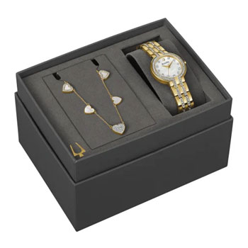 Bulova Crystal Collection Women's Watch & Necklace Gift Set - 98X138 bulova 