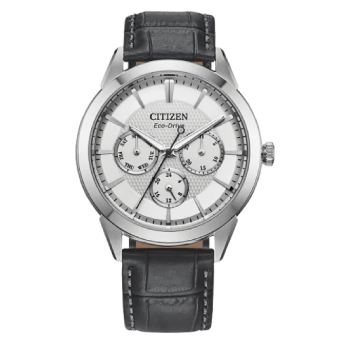 Citizen Eco-Drive Gents Classic Dress Watch White Dial Leather Strap 100M WR - BU2110-01A Citizen Eco-Drive 