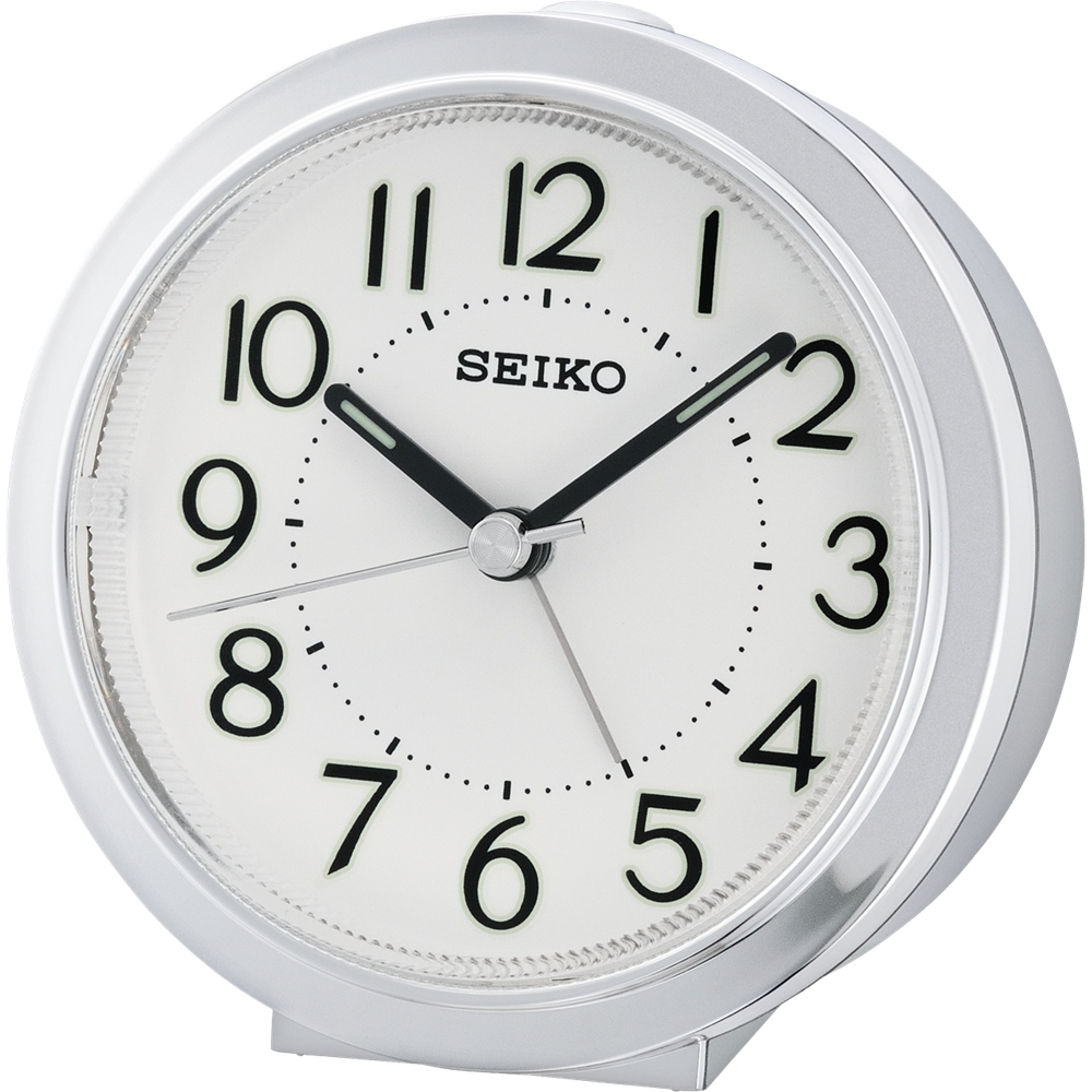 Seiko Bedside Silver Case Table Alarm Clock - QHE146-S Seiko 