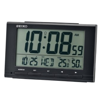 Seiko Digital Black Case Table Alarm Clock - QHL090-K Seiko 