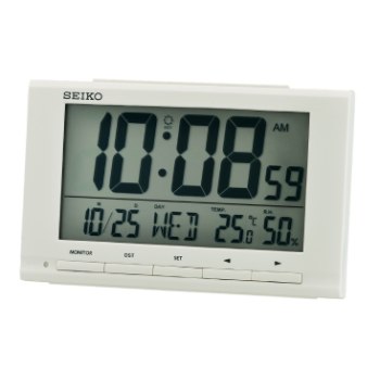 Seiko Digital White Case Table Alarm Clock - QHL090-W Seiko 