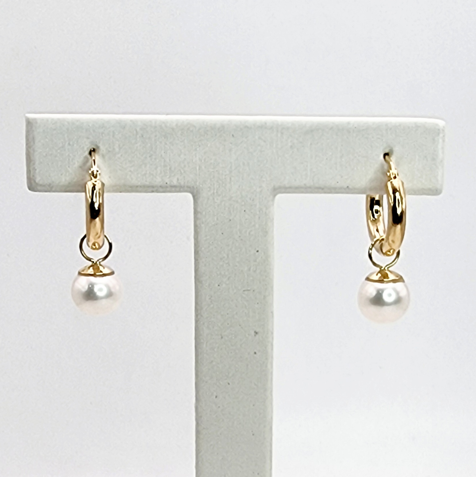 9ct Yellow Gold Hoop Earrings with 9mm Round Cultured Freshwater Pearls Gold Pearl Jewellery, Pearl Jewellery 9ct Yellow Gold Hoop Earrings with 9mm Round Cultured Freshwater Pearls Gold Pearl Jewellery, Pearl Jewellery