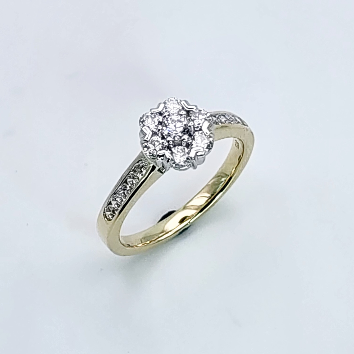 9ct Yellow Gold Cubic Zirconia Cluster Engagement Ring SKU-CYR2170 Gold Rings 