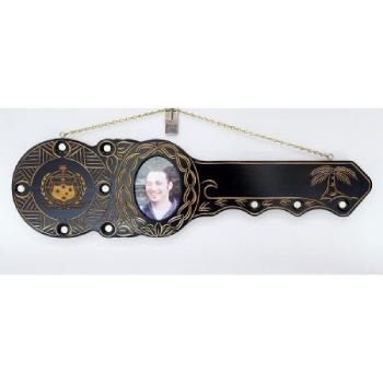 21st Hand Carved Island Design Key with Samoan Sila SKU-WM BLK SAMOAN SILA 21st Keys 