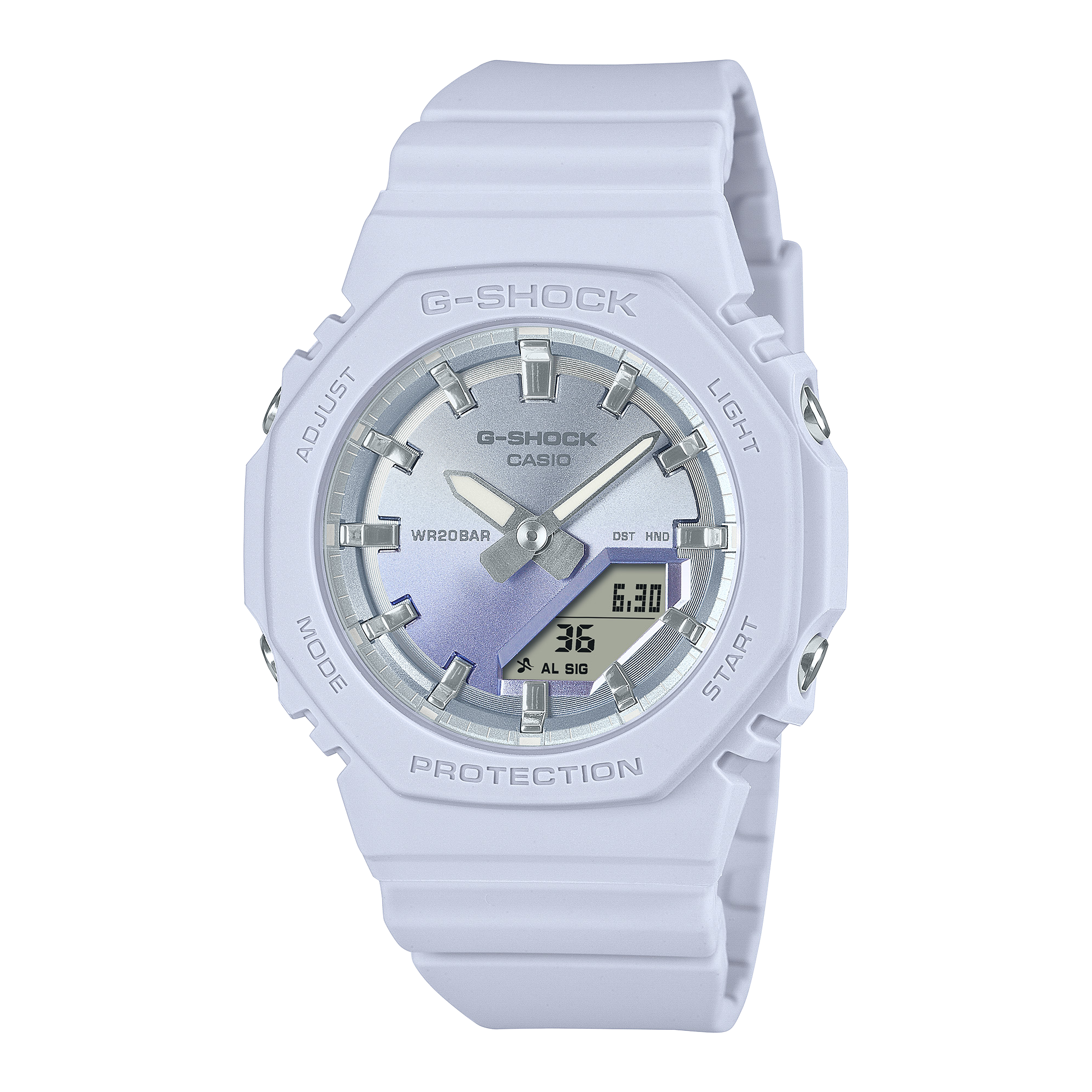 Casio G-Shock Womens Analog/Digital Midsize Sunset Glow Series 200m WR Blue Dial Blue Resin Band - GMAP2100SG-2A G-SHOCK 