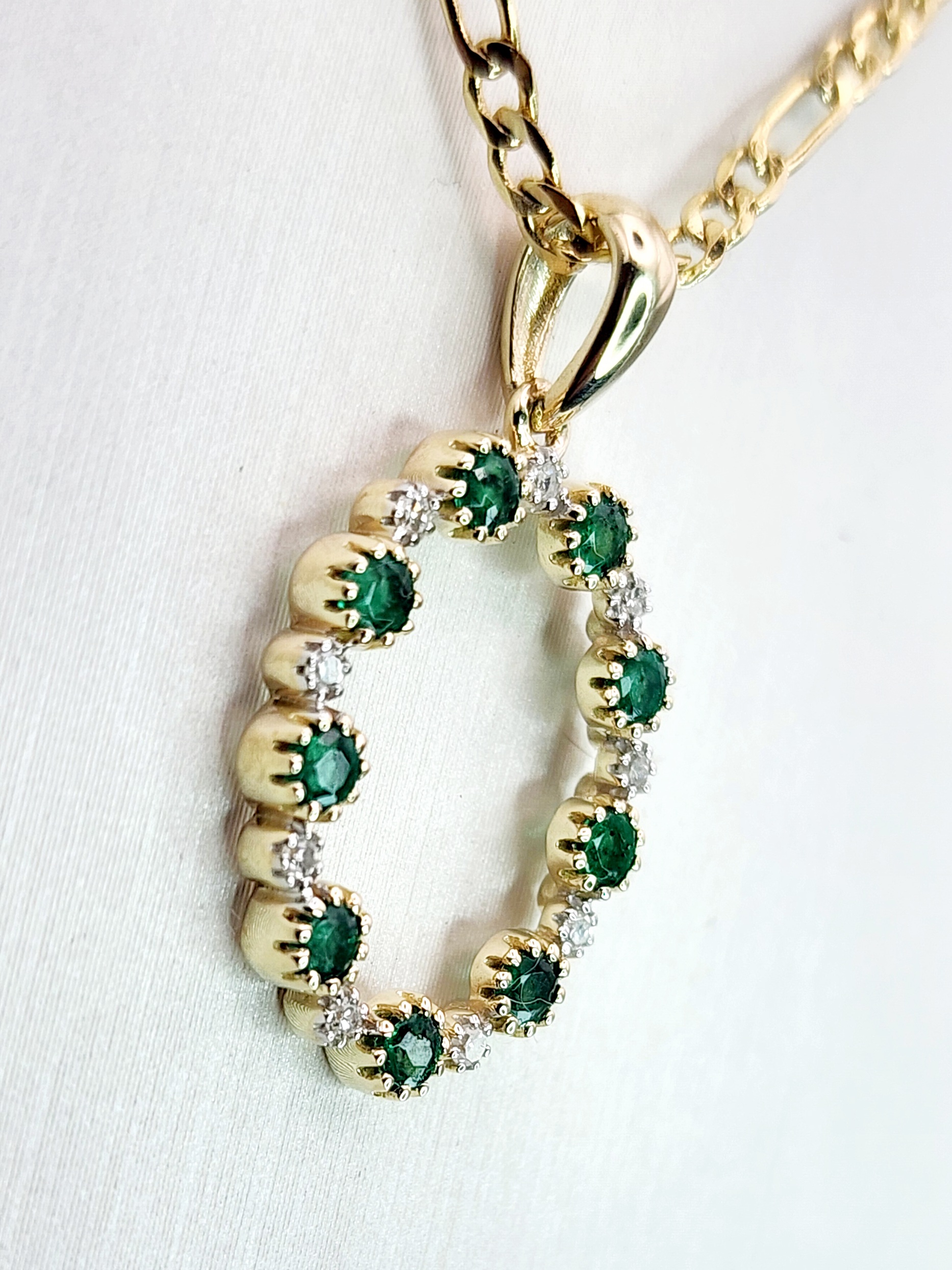 9ct Yellow Gold Oval Shaped Emerald and Diamond Pendant Gold Pendants 9ct Yellow Gold Oval Shaped Emerald and Diamond Pendant Gold Pendants