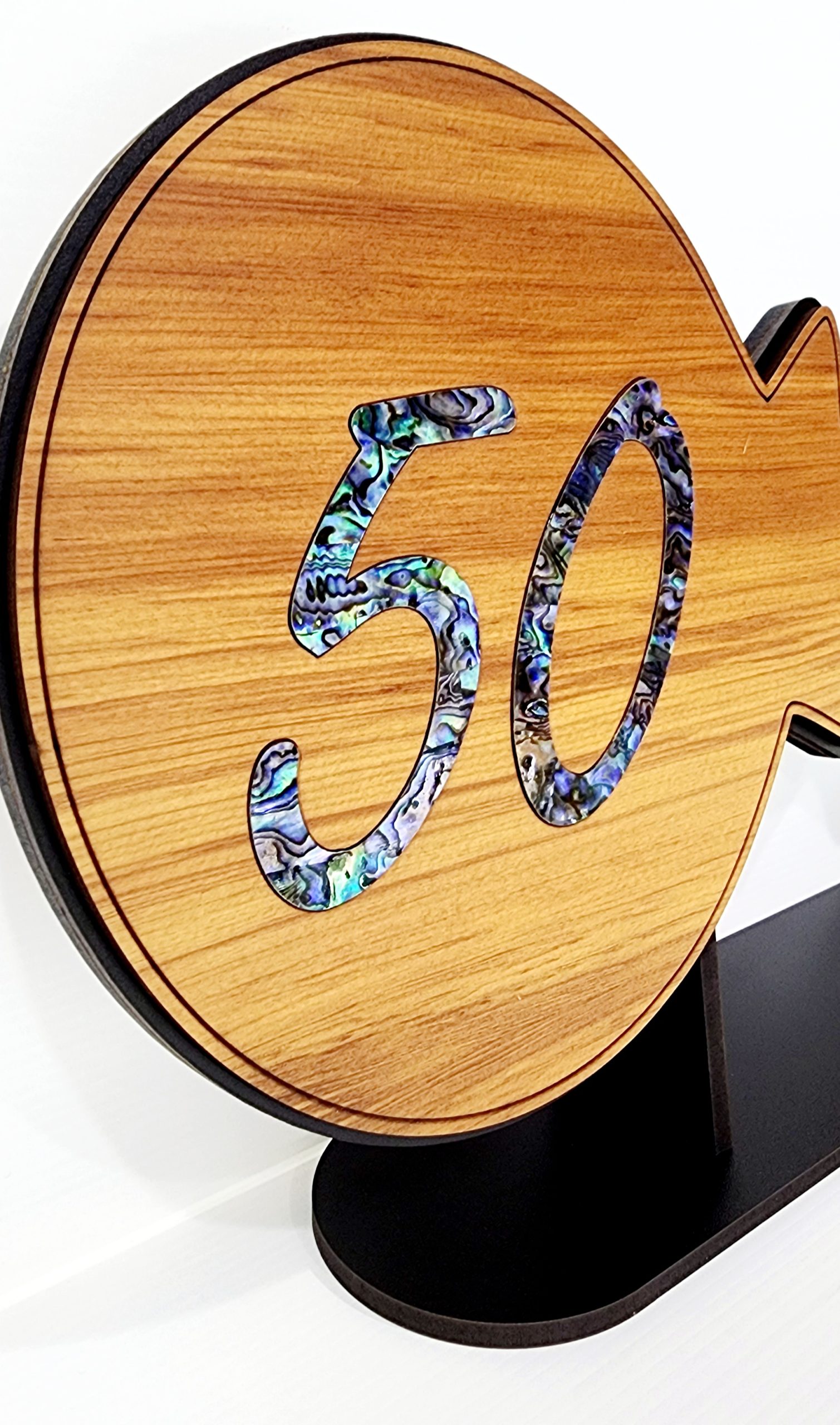 Plain Rimu 50th Paua Inlay Key and Black Removable Stand 21st Keys Plain Rimu 50th Paua Inlay Key and Black Removable Stand 21st Keys