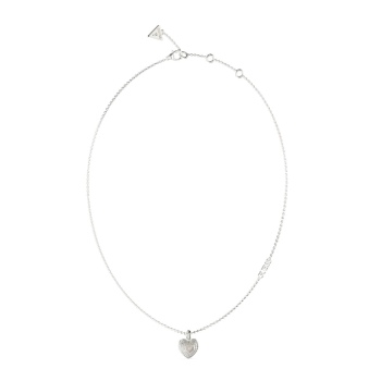 Guess 16"-18" Silver Amami Crystals Heart Necklace GUESS JEWELLERY 
