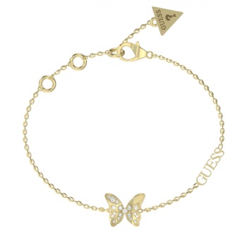 Guess Gold Tone Chrysalis Pave Butterfly Bracelet GUESS JEWELLERY 