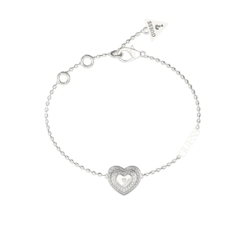 Guess Silver Amami Crystal Mini Heart Bracelet GUESS JEWELLERY 