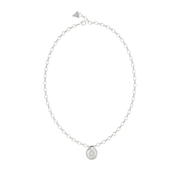 Guess Steel 16"-18" 4G Logo Knot with Crystals Necklace GUESS JEWELLERY 