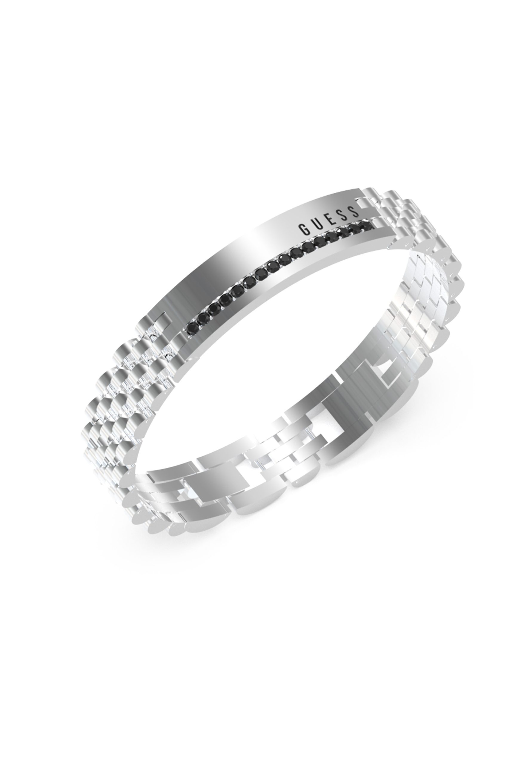 Guess 10mm Tag with Black Crystals Bracelet GUESS JEWELLERY 